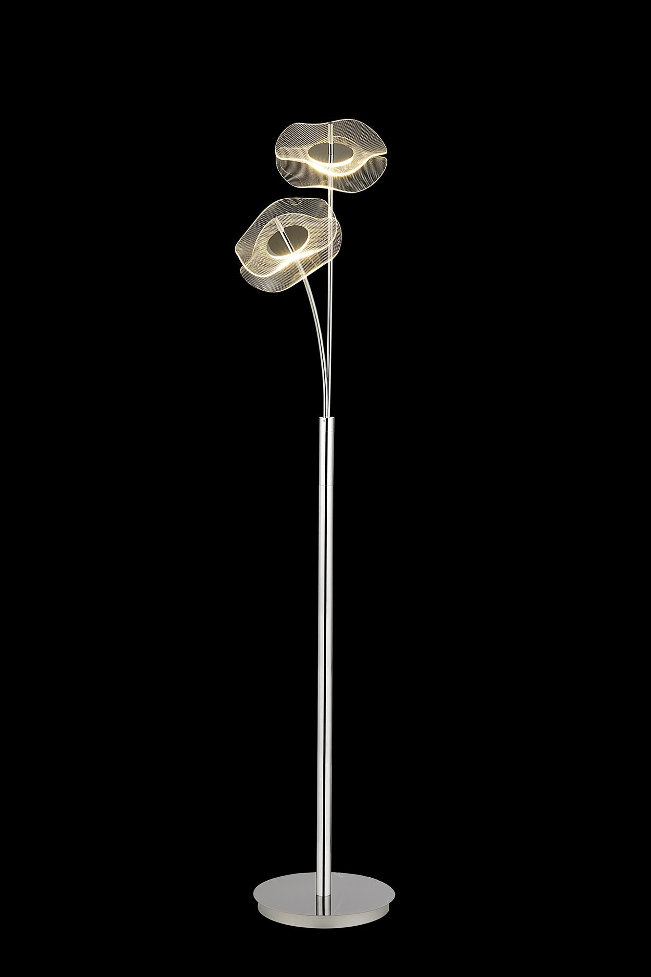 Pisa Floor Lamp, 2 x 6W LED, 4000K, 920lm, Polished Chrome, 3yrs Warranty