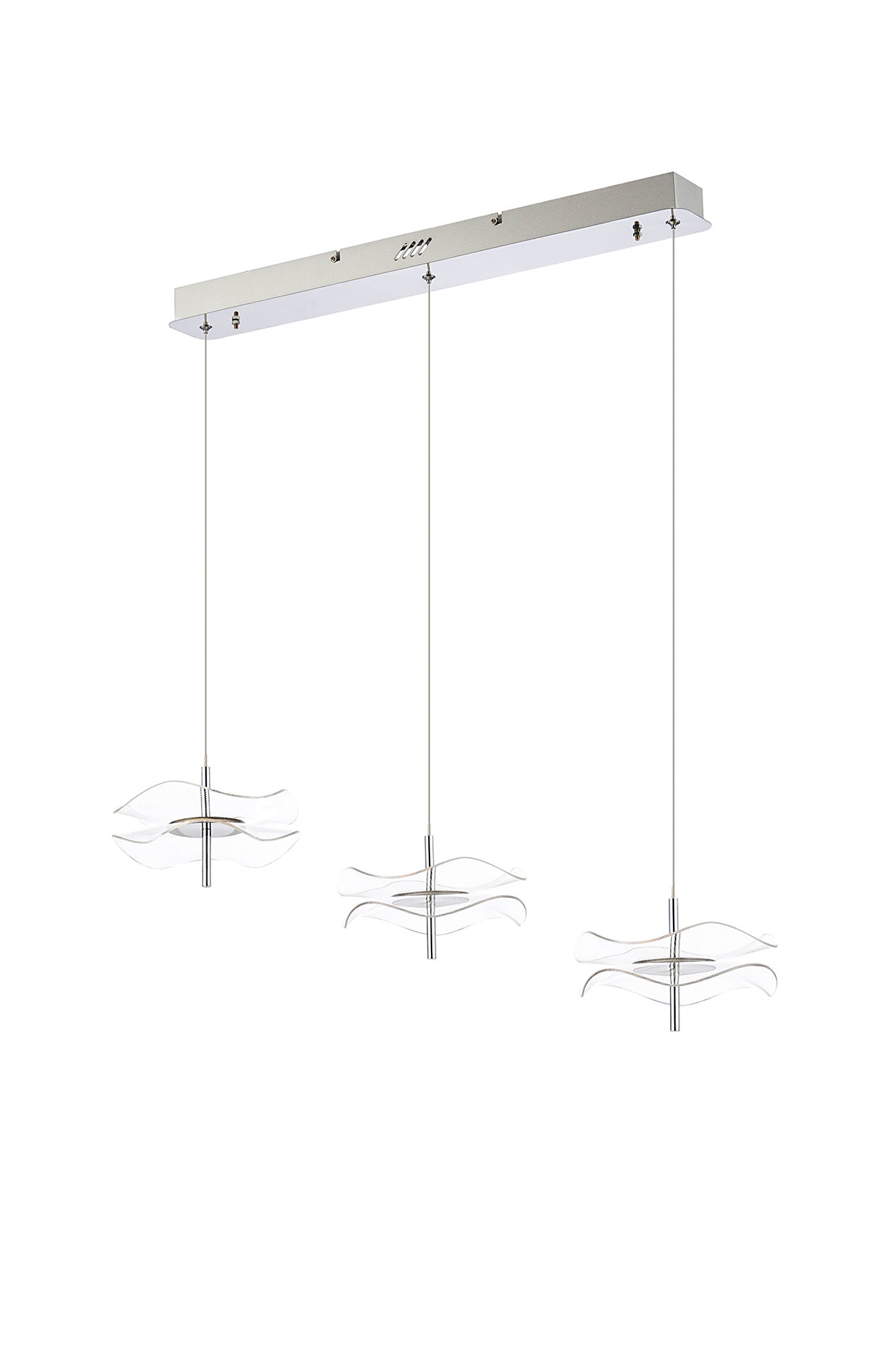 Pisa Kitchen Linear LED Light, 3 x 6W LED, 4000K, 1500lm, Polished Chrome, 3yrs Warranty