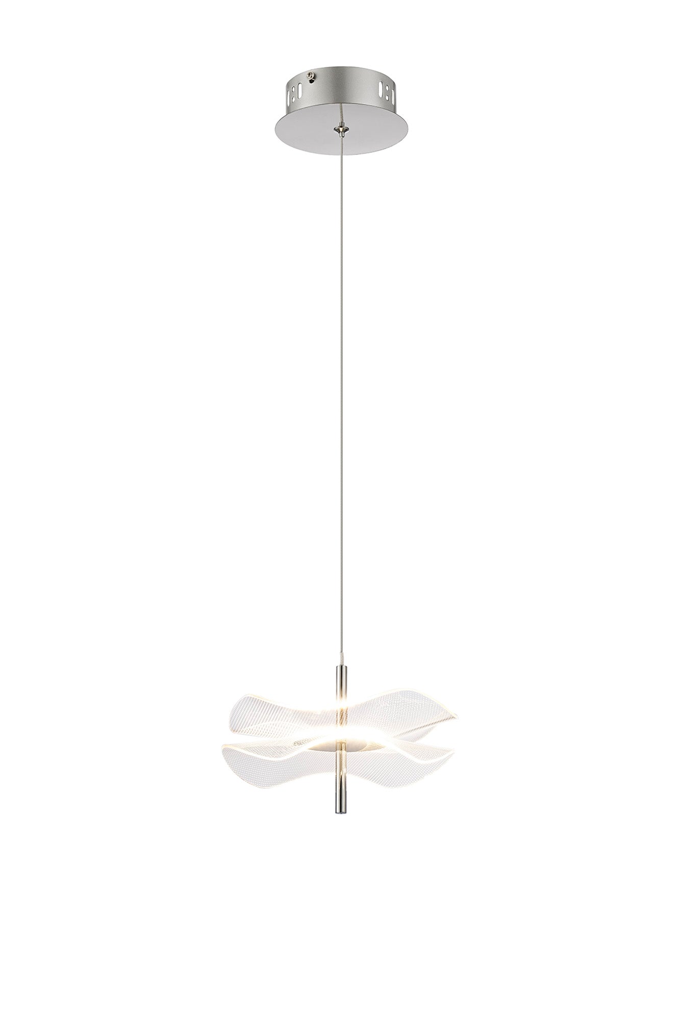 Pisa LED Hanging Light, 1 x 6W LED, 4000K, 460lm, Polished Chrome, 3yrs Warranty