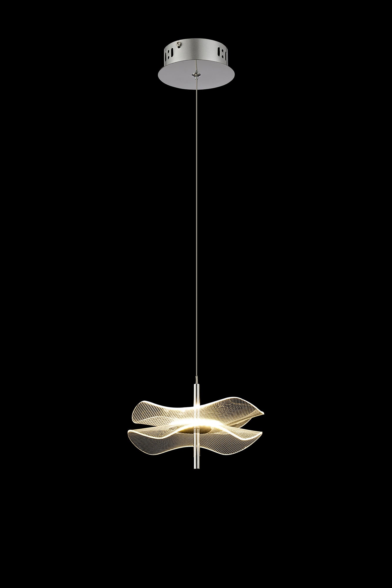 Pisa LED Hanging Light, 1 x 6W LED, 4000K, 460lm, Polished Chrome, 3yrs Warranty