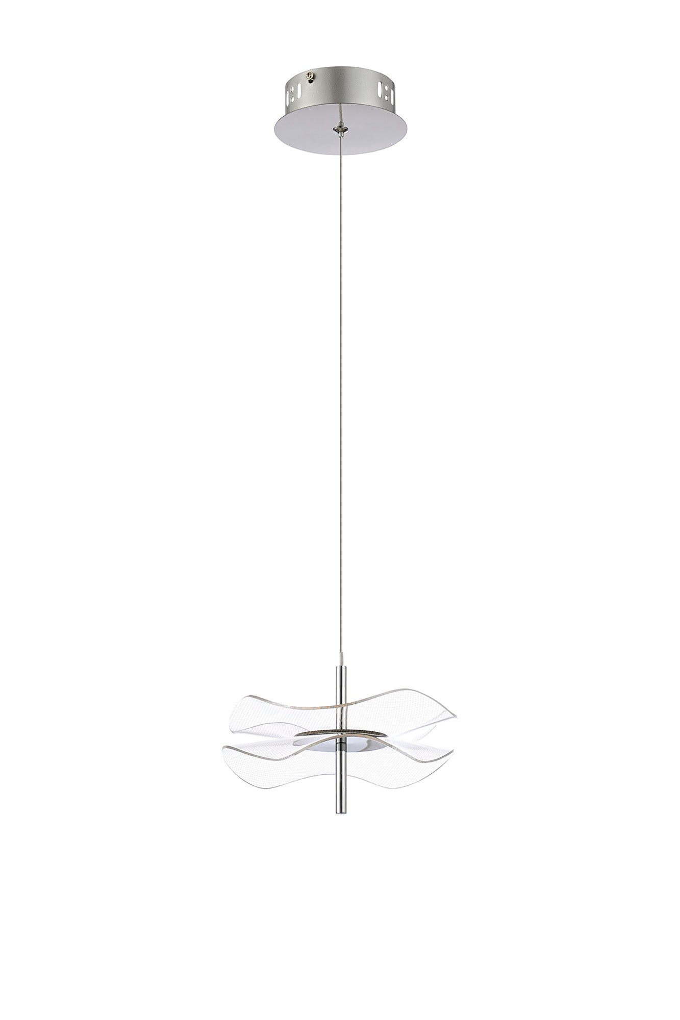 Pisa LED Hanging Light, 1 x 6W LED, 4000K, 460lm, Polished Chrome, 3yrs Warranty
