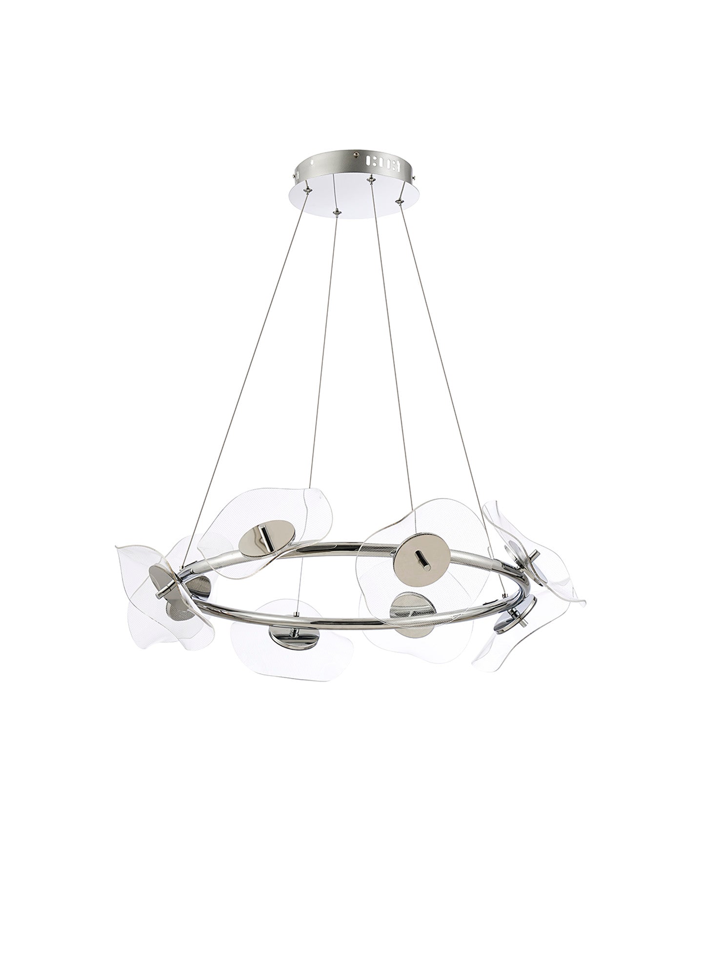 Pisa Ring LED Hanging Light, 8/12 x 6W LED, 4000K ,3700lm, Polished Chrome, 3yrs Warranty
