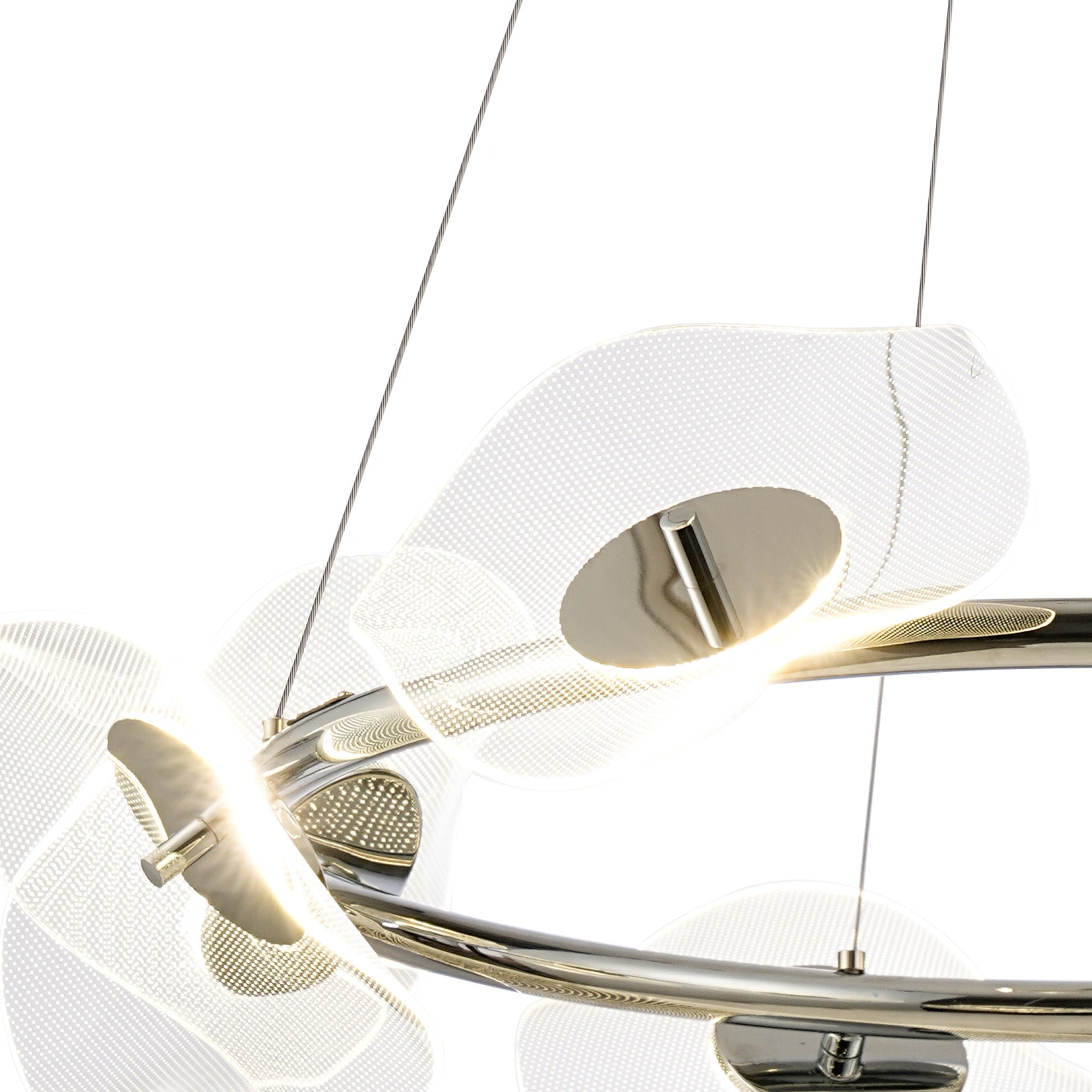 Pisa Ring LED Hanging Light, 8/12 x 6W LED, 4000K ,3700lm, Polished Chrome, 3yrs Warranty
