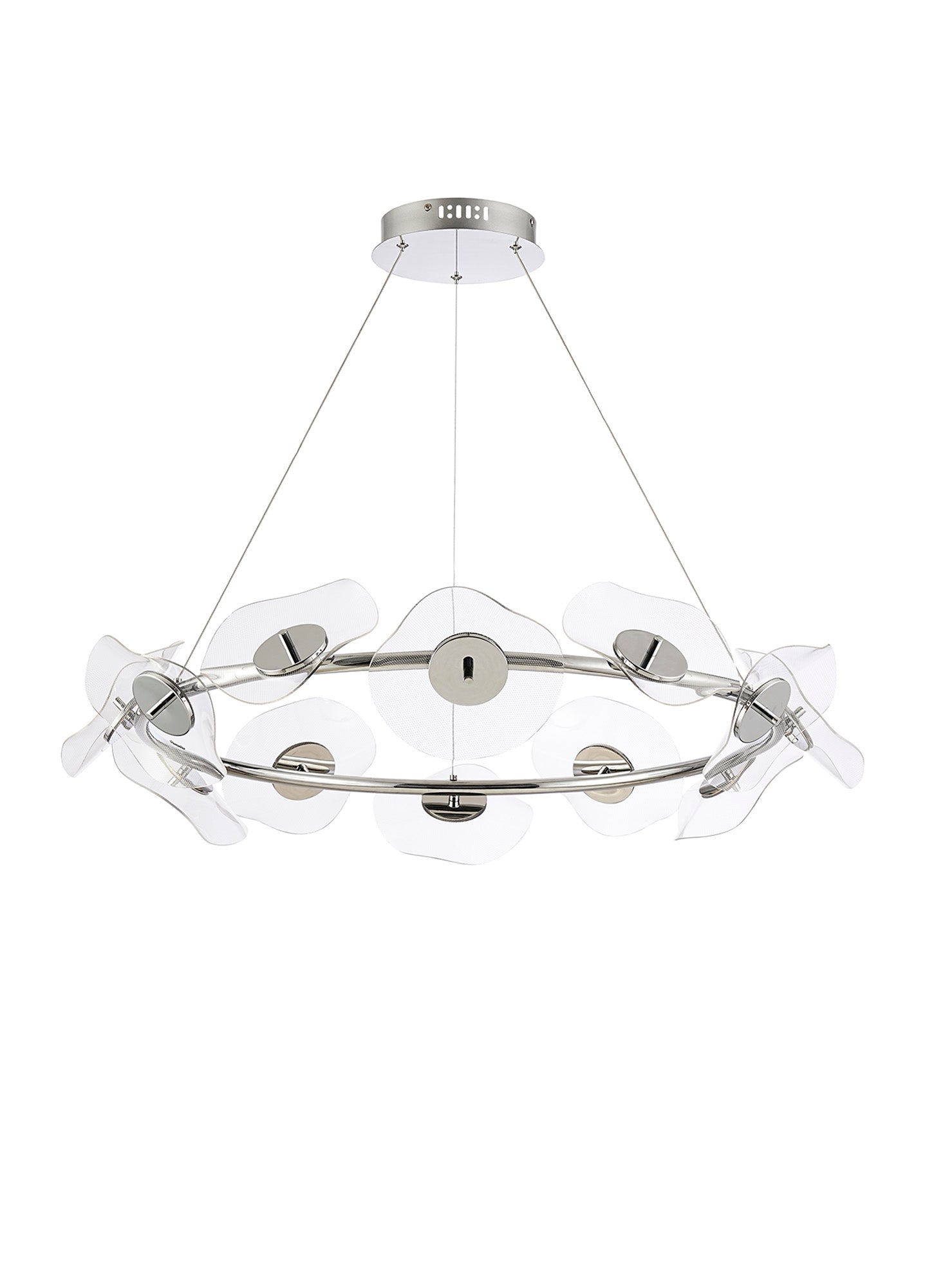 Pisa Ring LED Hanging Light, 8/12 x 6W LED, 4000K ,3700lm, Polished Chrome, 3yrs Warranty