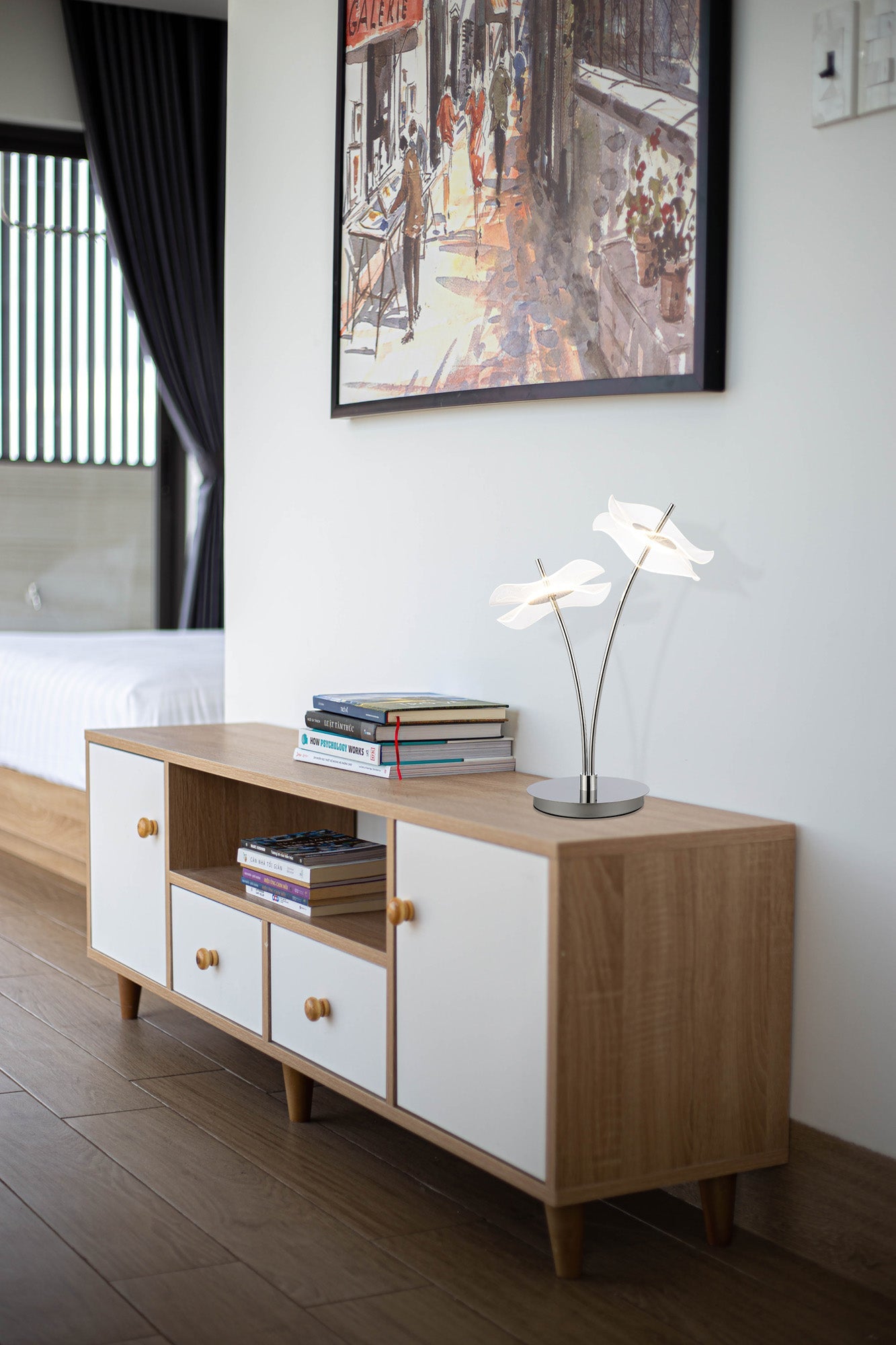 Pisa Table Lamp, 1/2 x 6W LED, 4000K, Polished Chrome, 3yrs Warranty