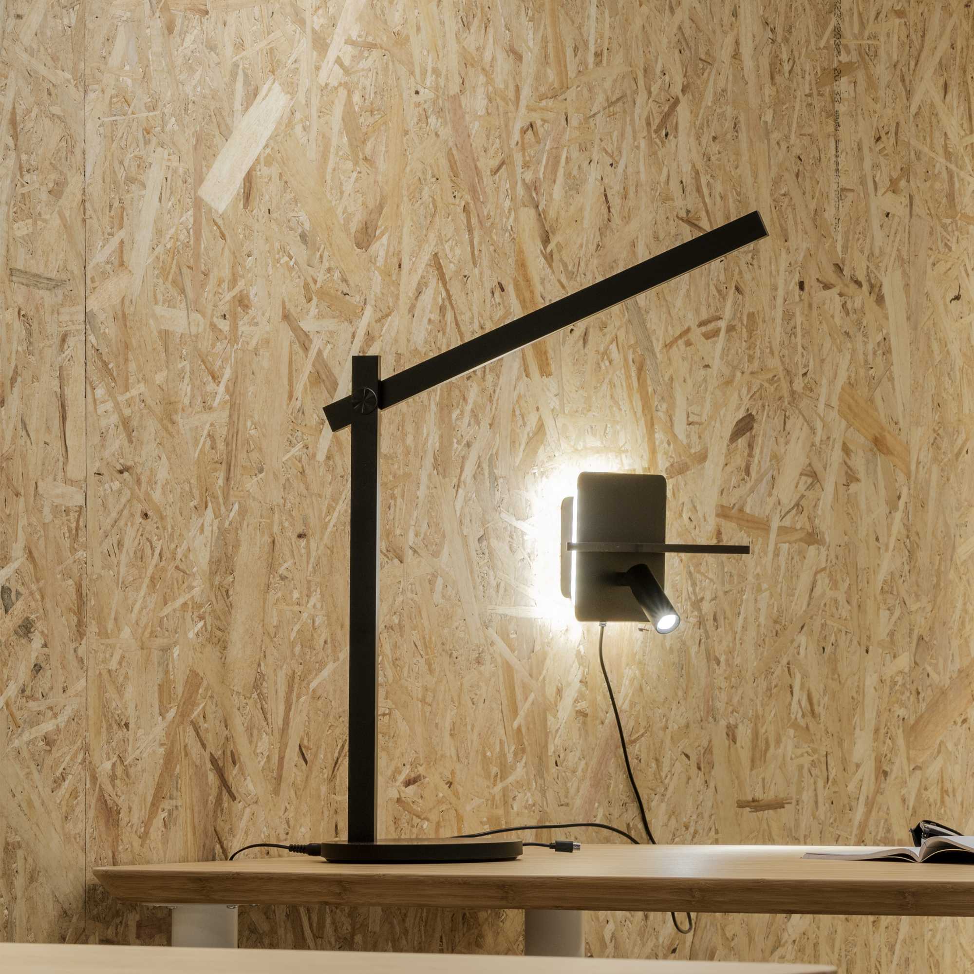 Pivot Table Lamp -White/Black Finish - Cusack Lighting