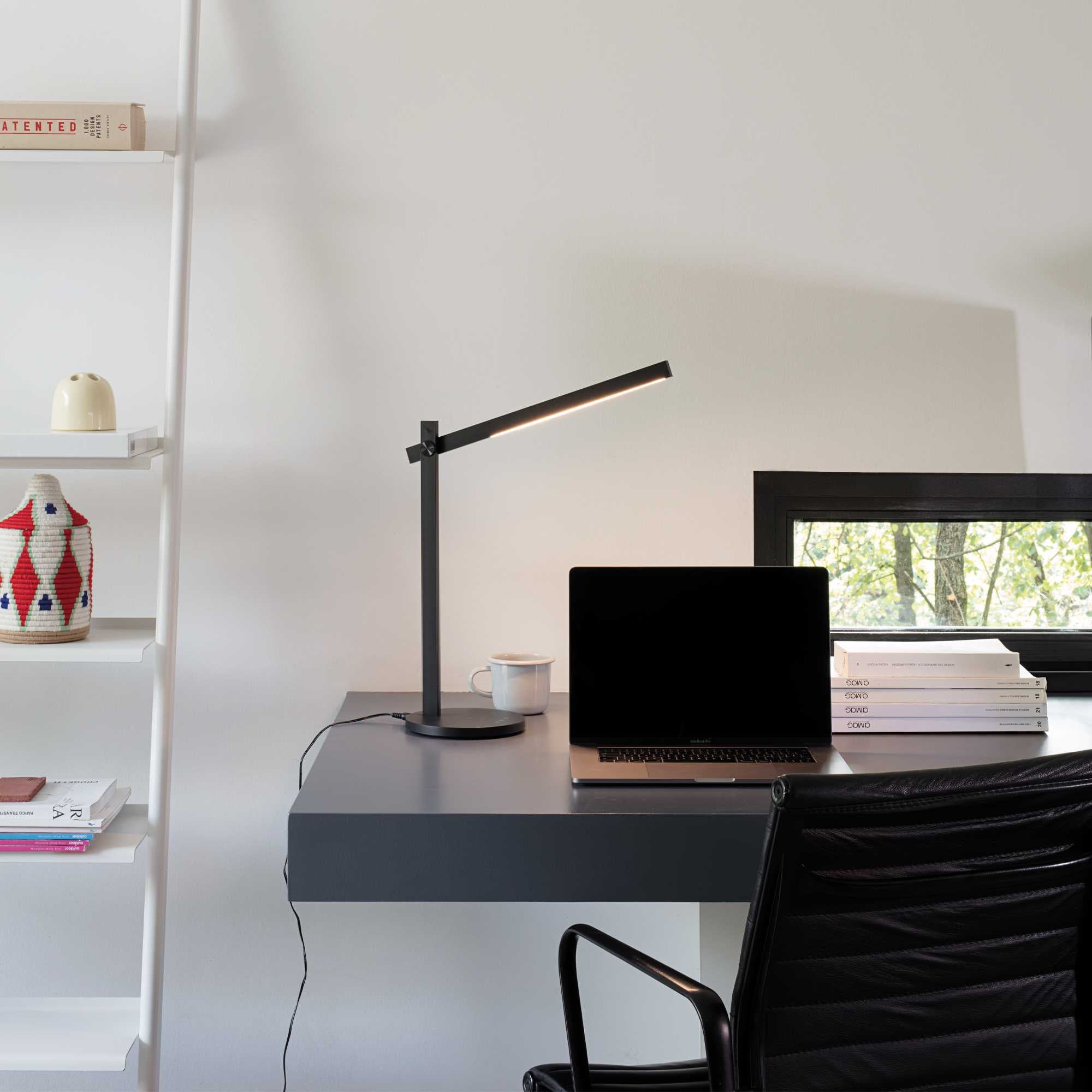 Pivot Table Lamp -White/Black Finish - Cusack Lighting