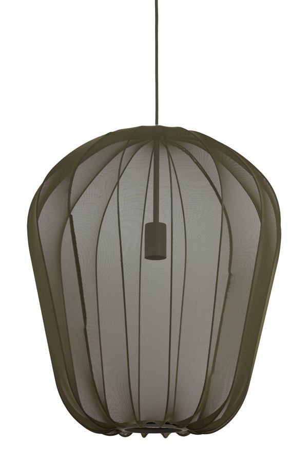 Plumeria Large Hanging Lamp - Dark Green Finish