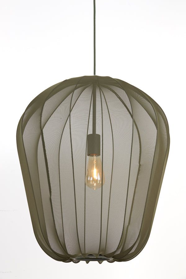 Plumeria Large Hanging Lamp - Dark Green Finish