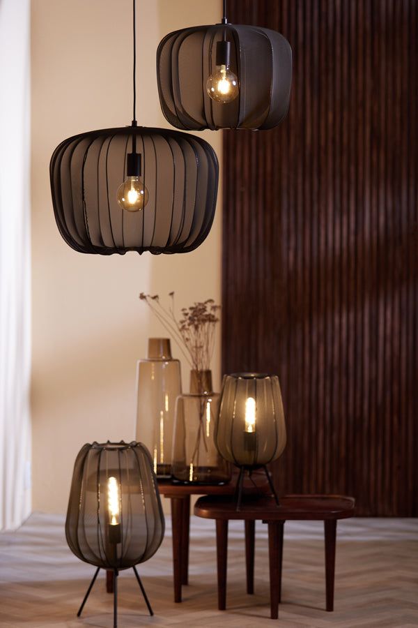 Plumeria Small Wide Hanging Lamp - Dark Green Finish