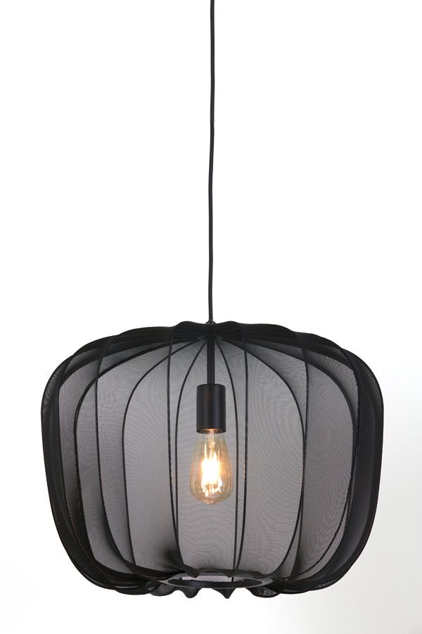 Plumeria Medium Wide Hanging Lamp - Dark Green Finish