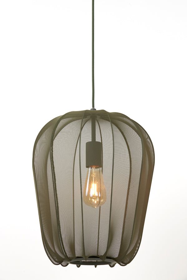 Plumeria Small Hanging Lamp - Dark Green Finish