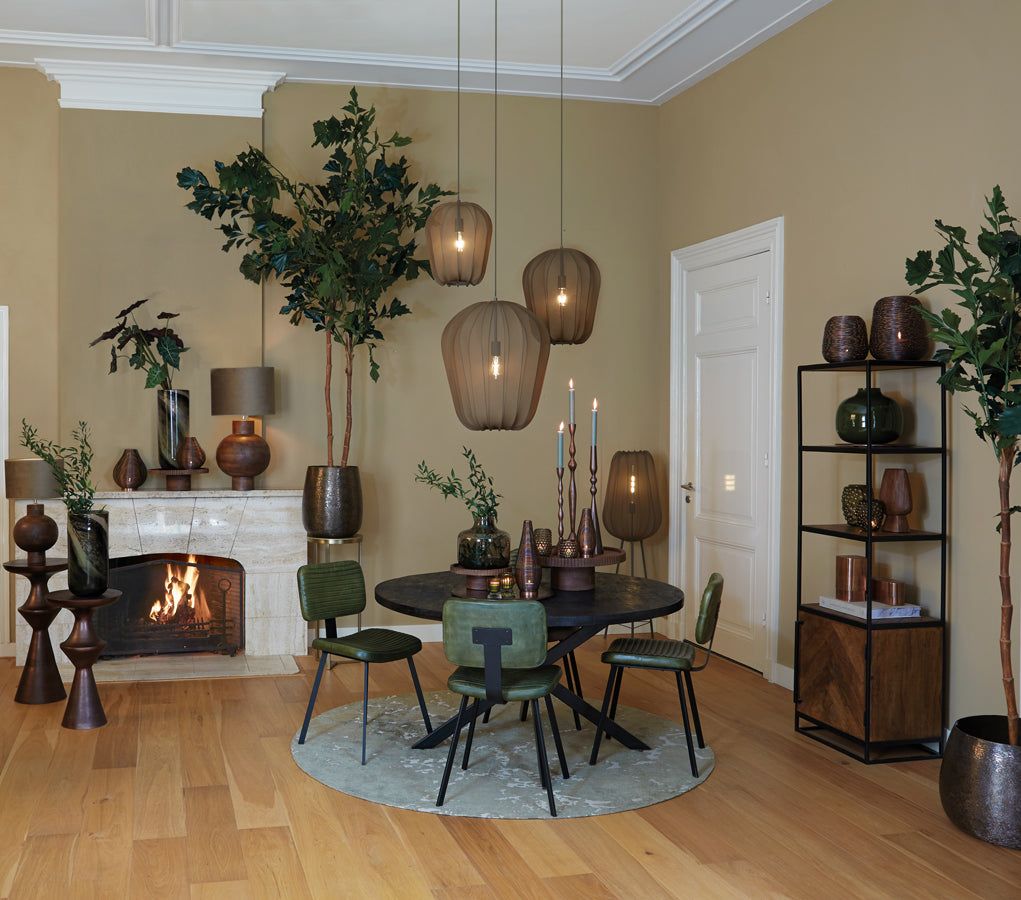 Plumeria Medium Hanging Lamp - Dark Green Finish