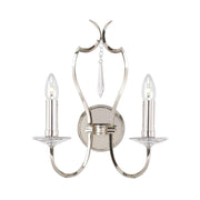 Pimlico 2 Light Wall Light - Dark Bronze/Polished Nickel IP20 E14