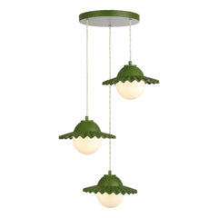 Pop 3 Light Pendant Bespoke Finish and Opal Glass G9