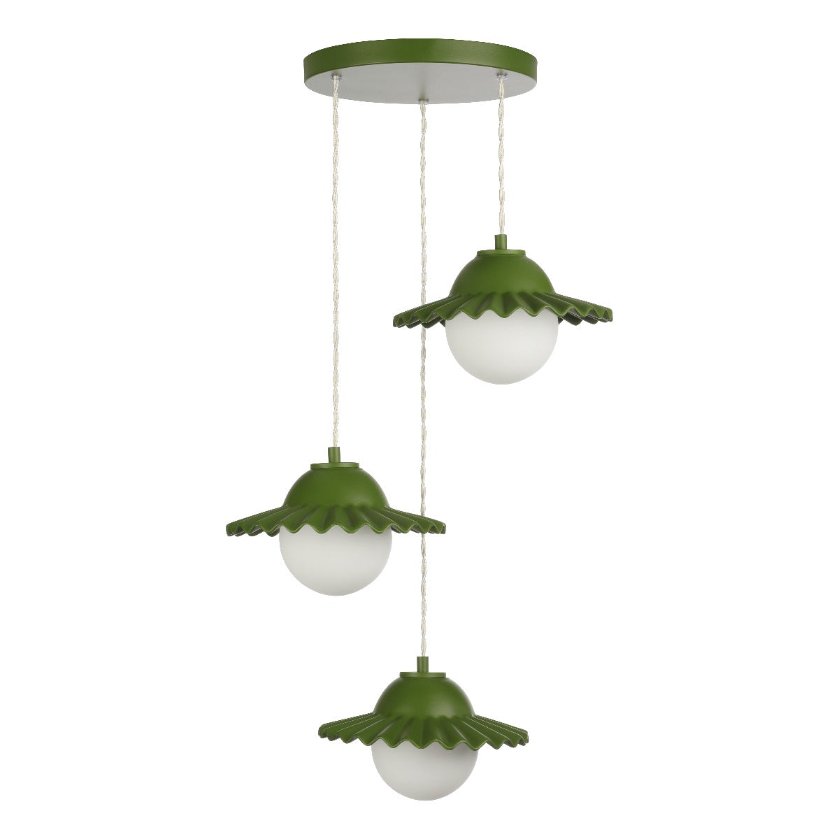 Pop 3 Light Pendant Bespoke Finish and Opal Glass G9