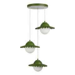 Pop 3 Light Pendant Bespoke Finish and Opal Glass G9