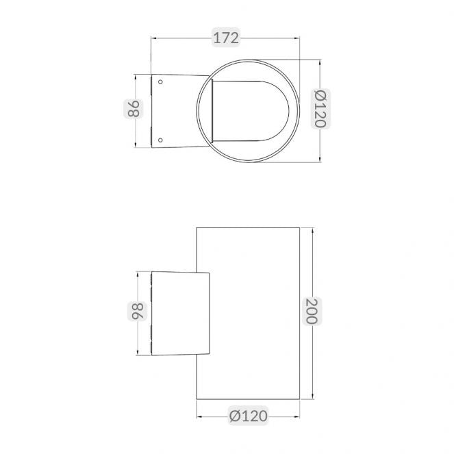 Porter IP44 Anthracite Wall Light
