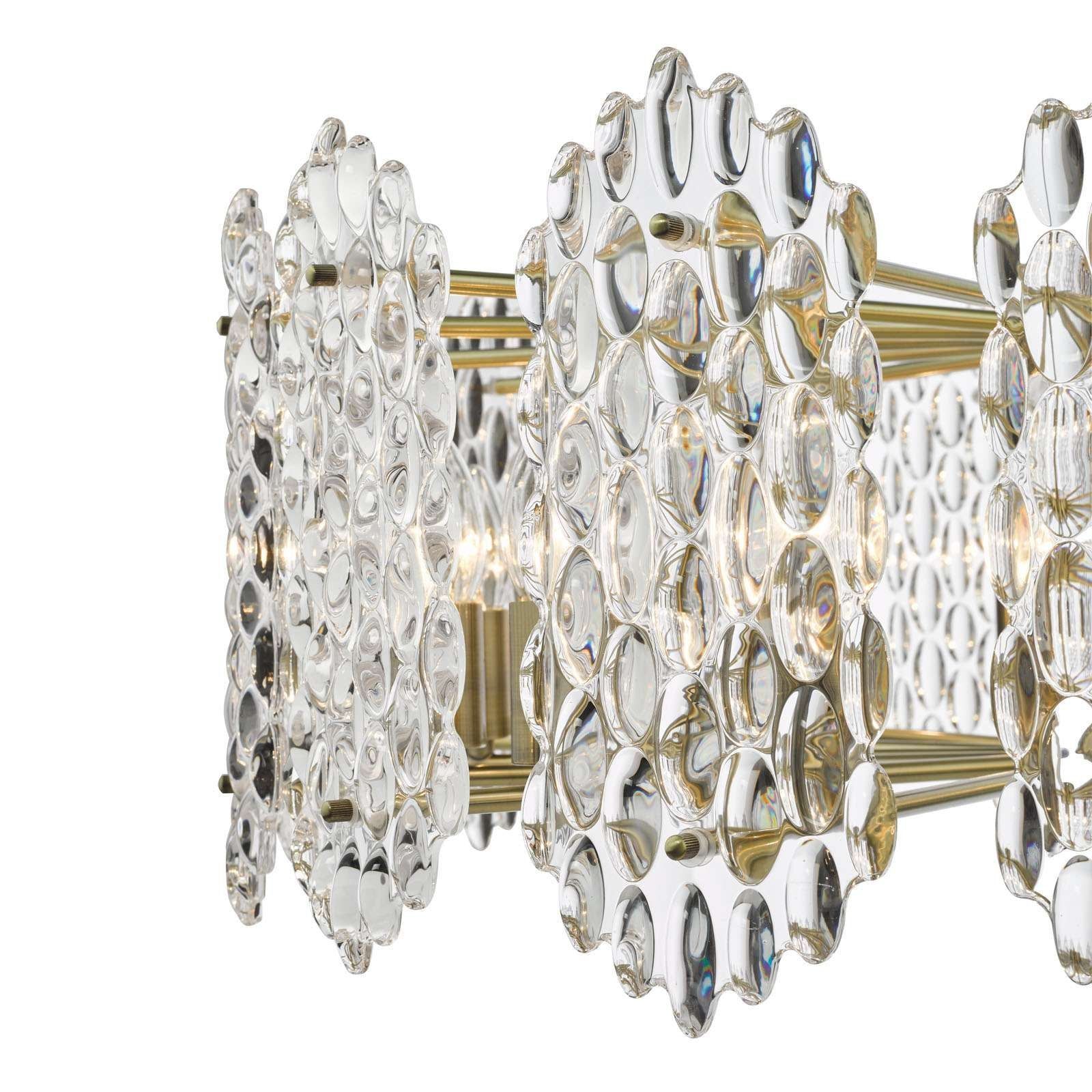 Porthos 15Lt Crystal Ceiling Light - Antique Brass & Crystal IP20