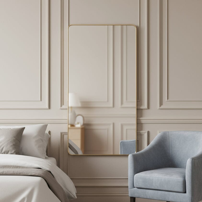 Portland Rectangular/ Round/ Oval Gold Mirror- Various Sizes