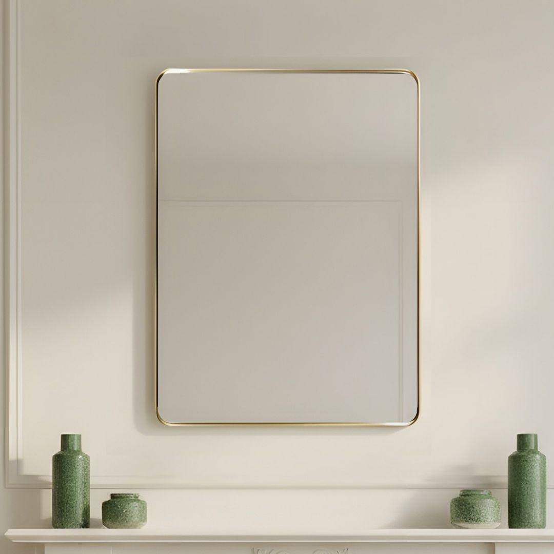 Portland Rectangular/ Round/ Oval Gold Mirror- Various Sizes