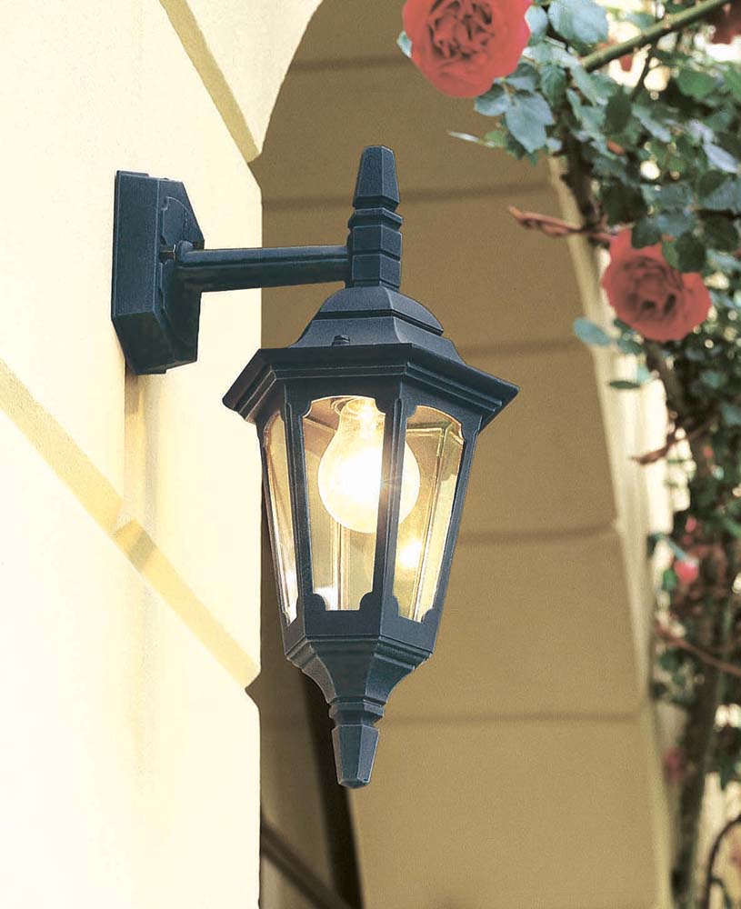 Parish Small & Down Wall Lantern - Black Finish