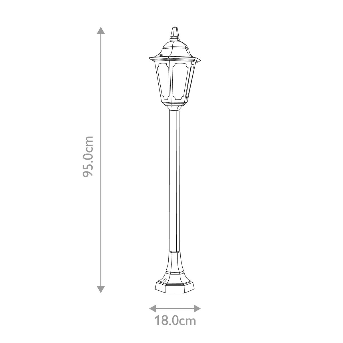 Parish Medium/Large 1 Light Pillar - Black IP44 E27