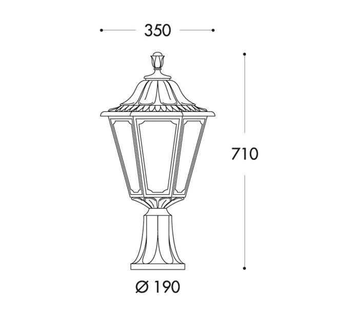 Noemi Pillar Top Light c/w 30W CCT Bulb