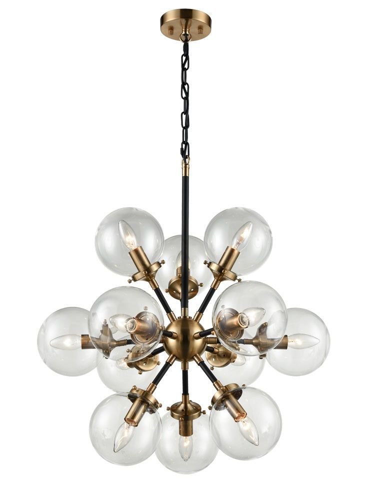 Proton 12/18Lt Double Height Ceiling Light  - Chrome/Antique Gold Finish IP20