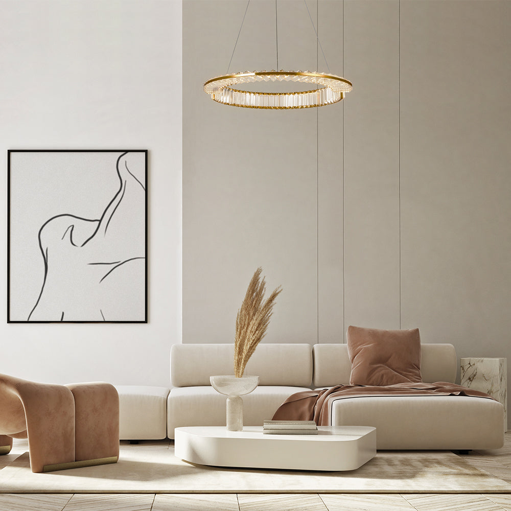 Krone Crystal Ceiling Light - Gold Finish