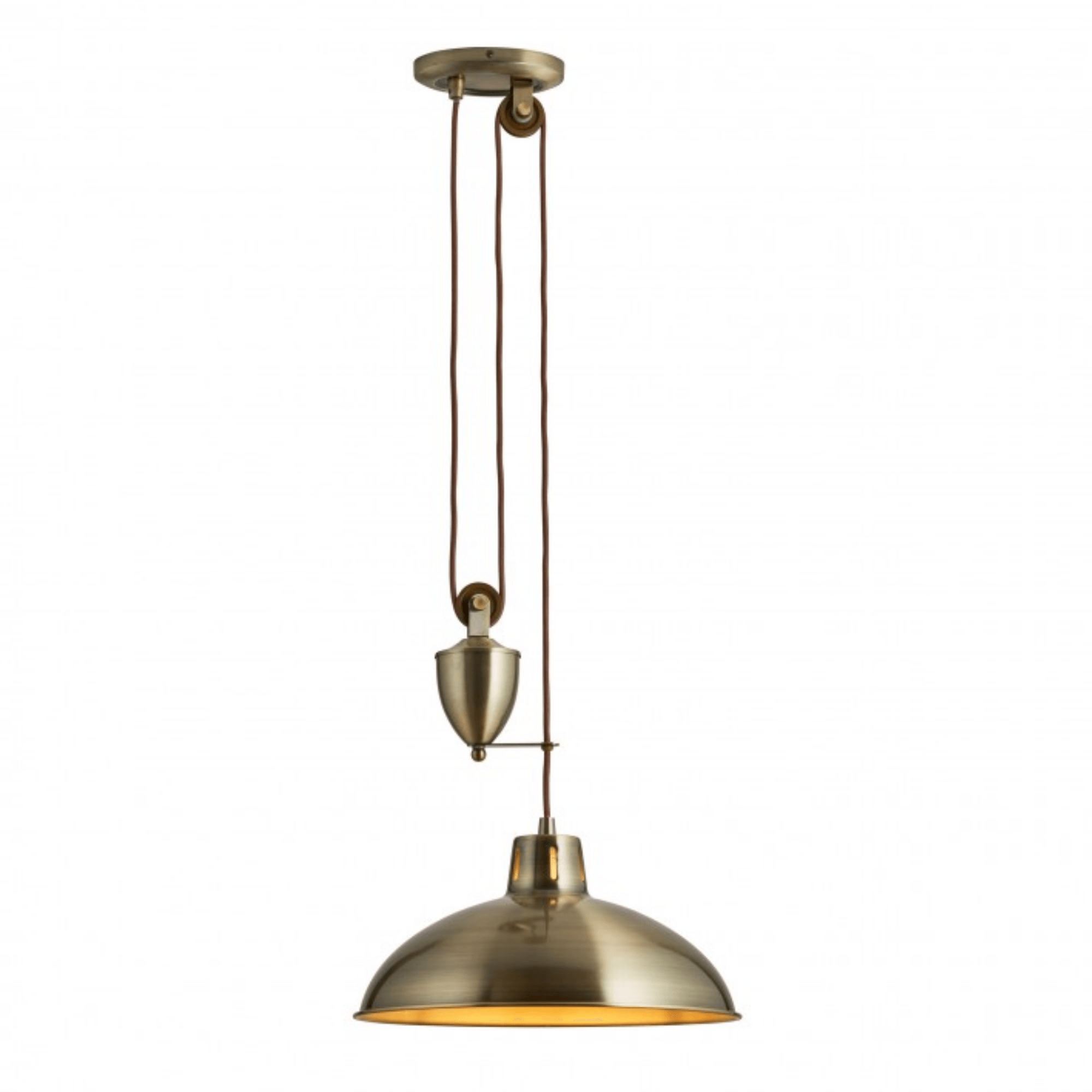 Pulley Pendant Light Antique Brass - Cusack Lighting