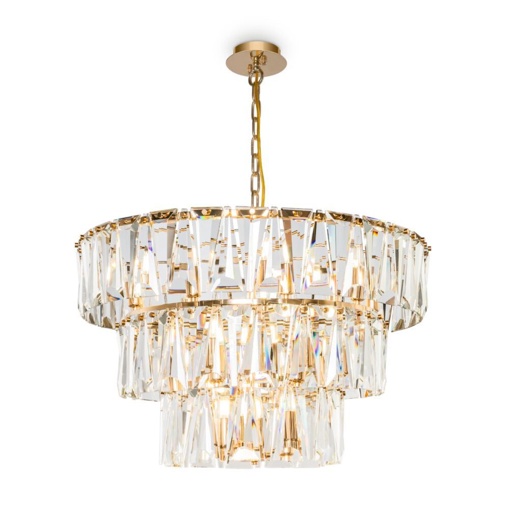 Puntes 4/6/12/18Lt Crystal Ceiling Light - Chrome/Gold Finish