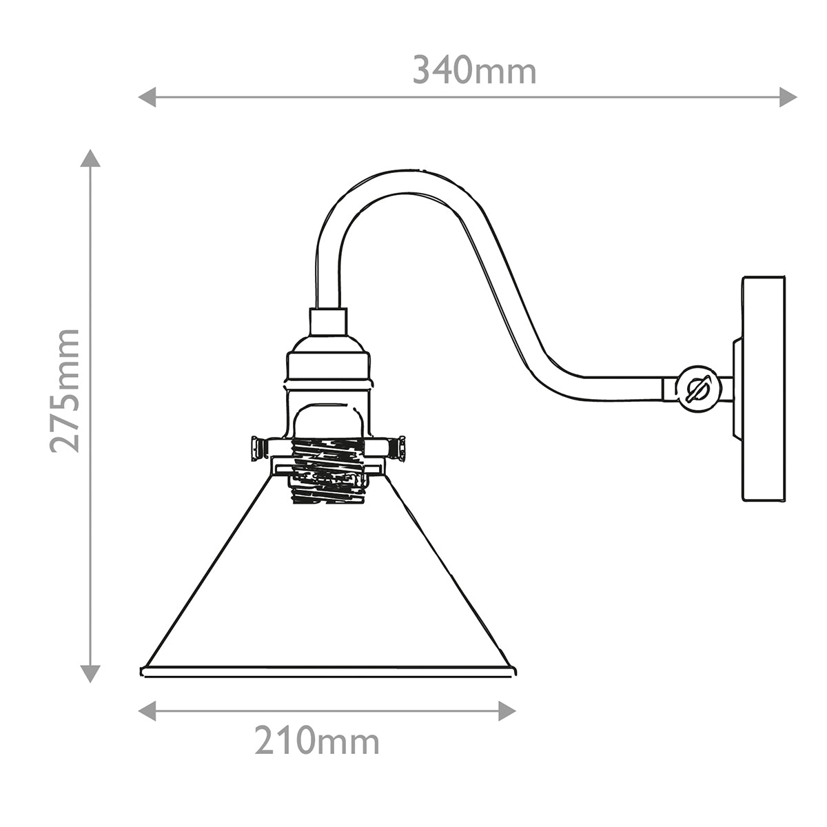 Provence 1 Light Wall Light - Aged Brass &amp; Matte Black E27