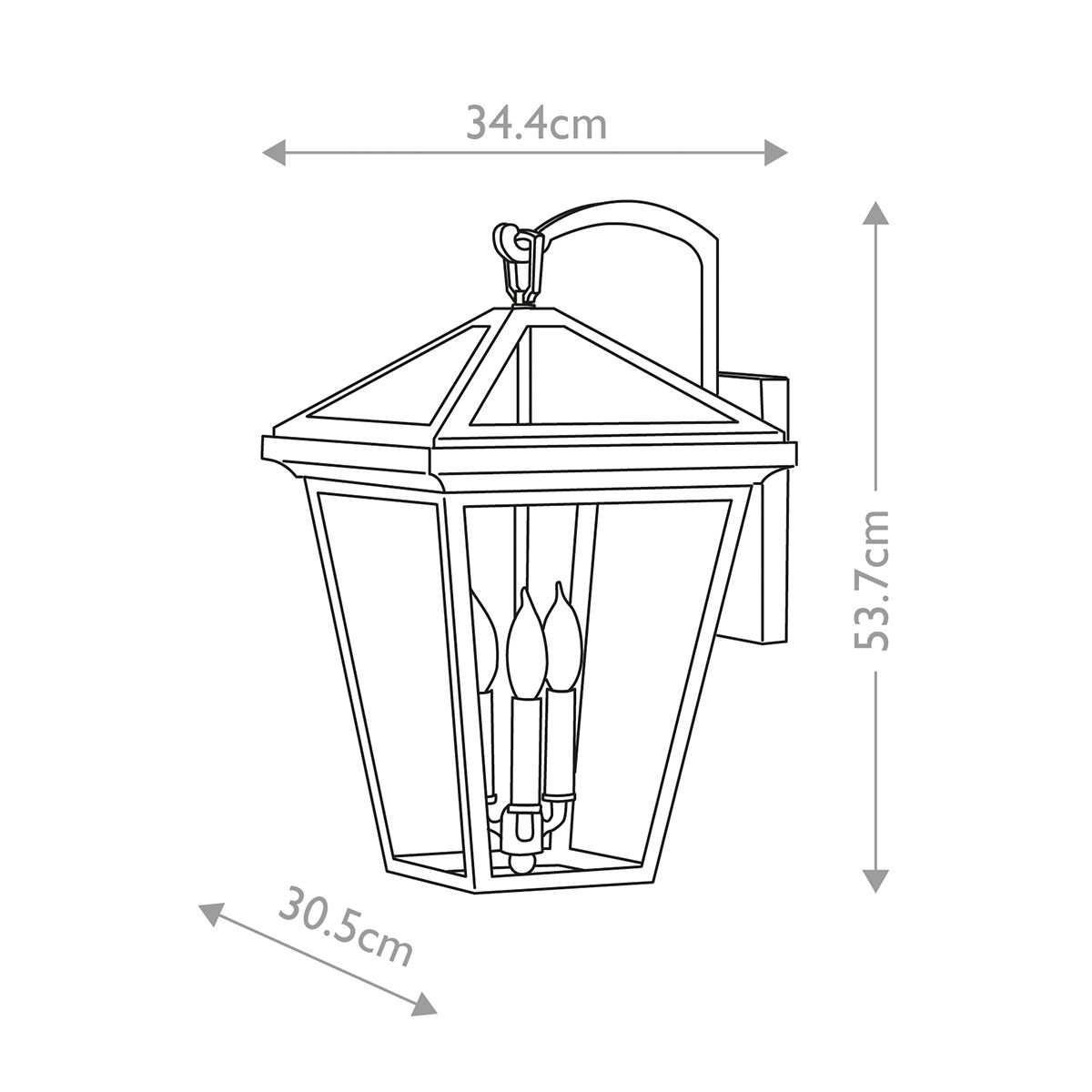 Alford Place 2/3Lt Small/Medium/Large Outdoor Wall Lantern - Museum Black E14 IP44