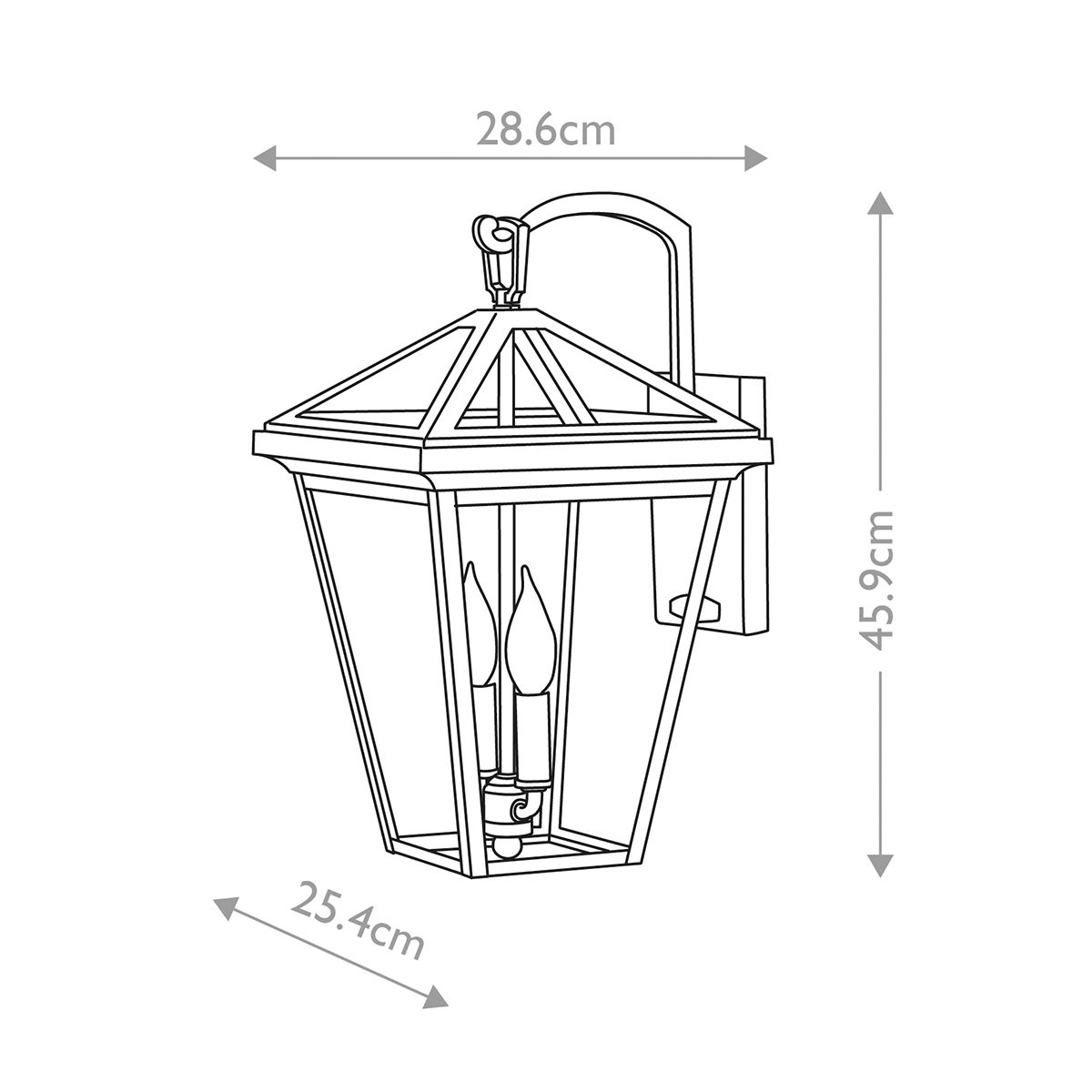Alford Place 2/3Lt Small/Medium/Large Outdoor Wall Lantern - Museum Black E14 IP44