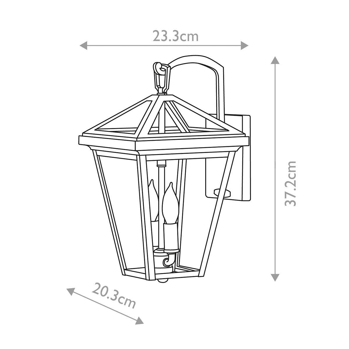 Alford Place 2/3Lt Small/Medium/Large Outdoor Wall Lantern - Museum Black E14 IP44