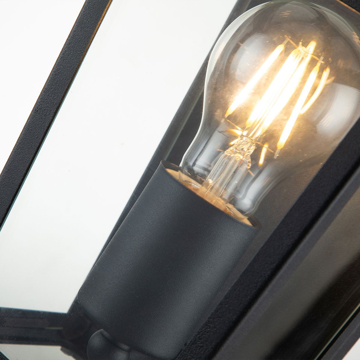 Alford Place 1 Light Half Lantern - Museum Black E27 IP44