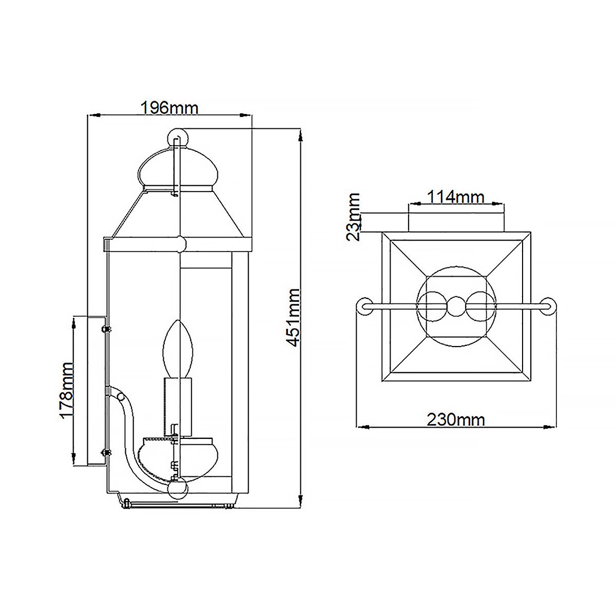 Anchorage 1/2Lt Wall Lantern - Aged Zinc E27 IP44