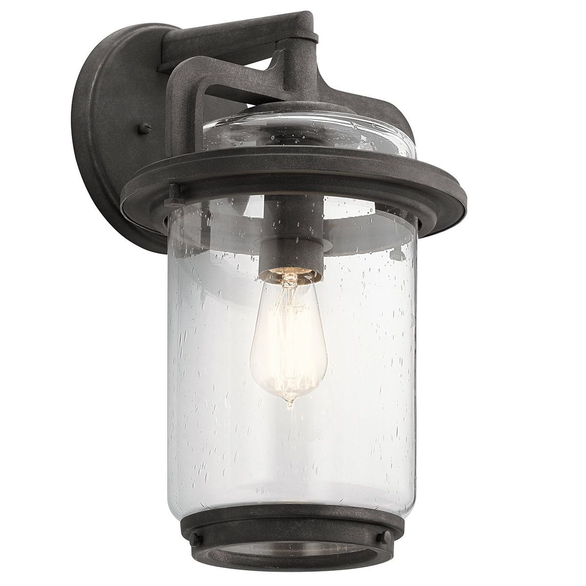 Andover 1 Light Small/Medium/Large Outdoor Wall Lantern - Weathered Zinc E27 IP44