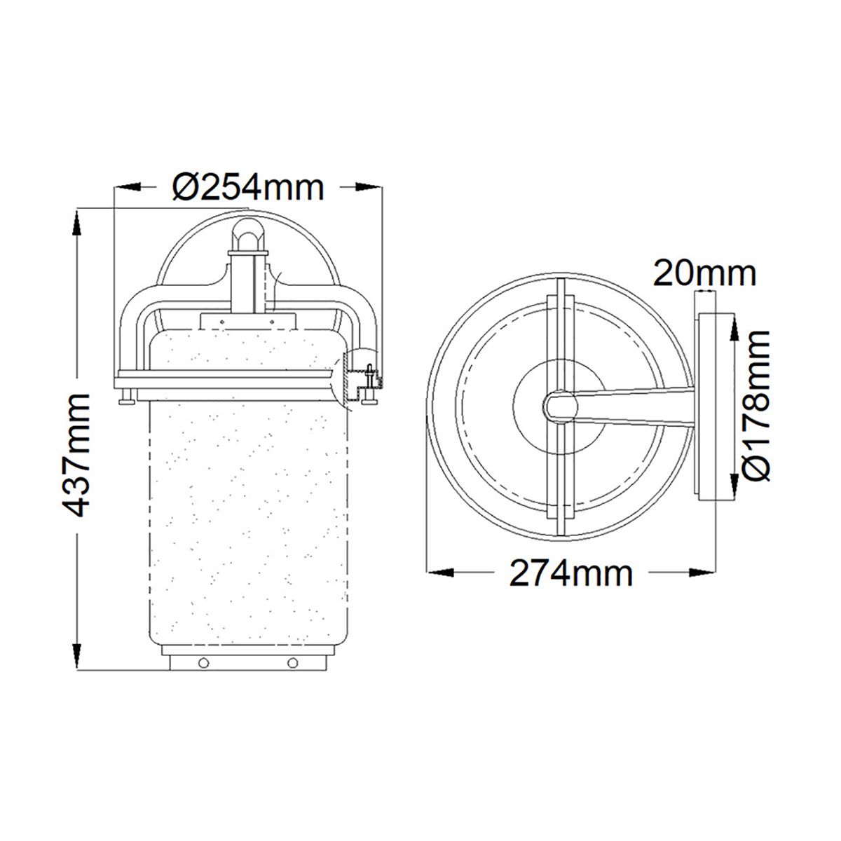 Andover 1 Light Small/Medium/Large Outdoor Wall Lantern - Weathered Zinc E27 IP44