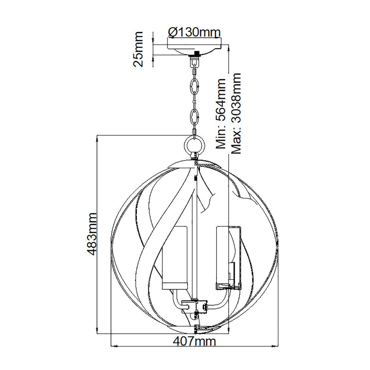 Blacksmith 1/3/4/5Lt Outdoor Pendant - Old Black IP44 E27