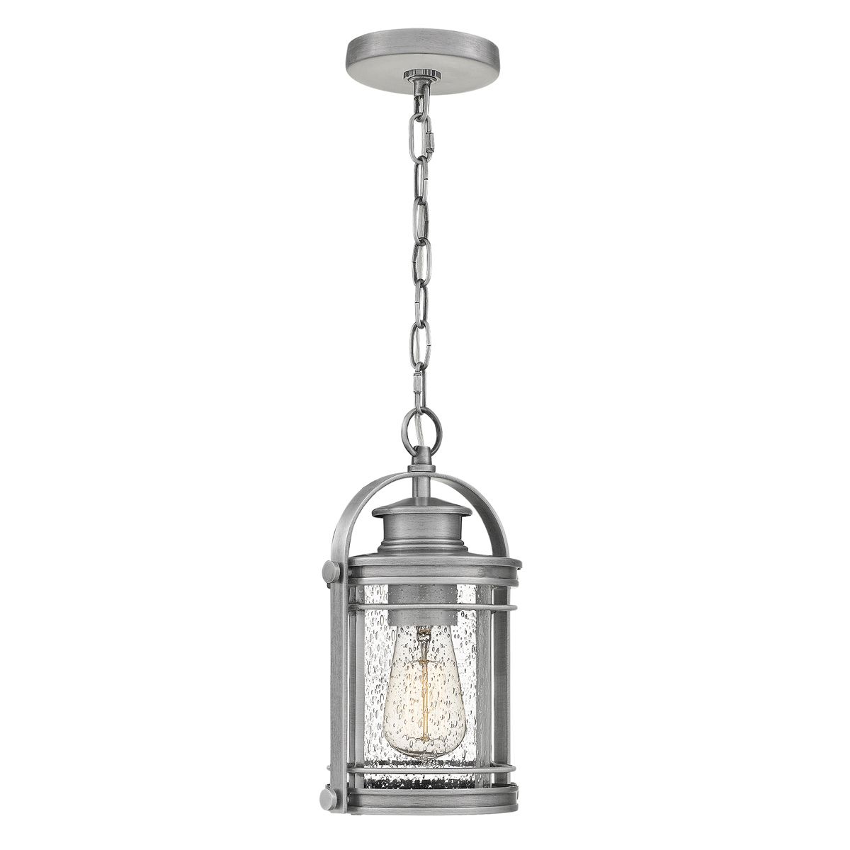 Booker 1 Light Small Chain Lantern - Industrial Aluminium IP44 E27