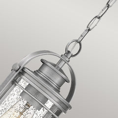 Booker 1 Light Small Chain Lantern - Industrial Aluminium IP44 E27