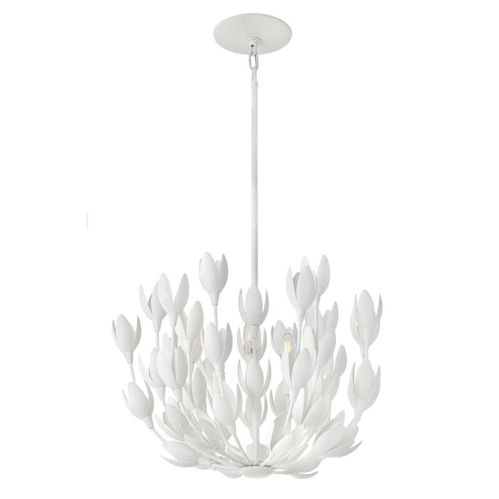 Flora 3 lt Duo-Mount Pendant  - Burnished Gold/ Textured Plaster