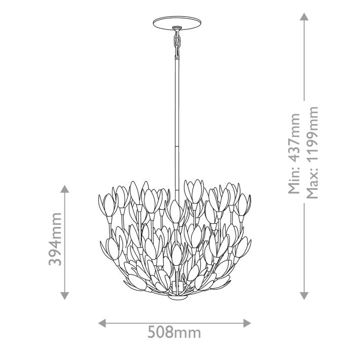 Flora 3 lt Duo-Mount Pendant  - Burnished Gold/ Textured Plaster