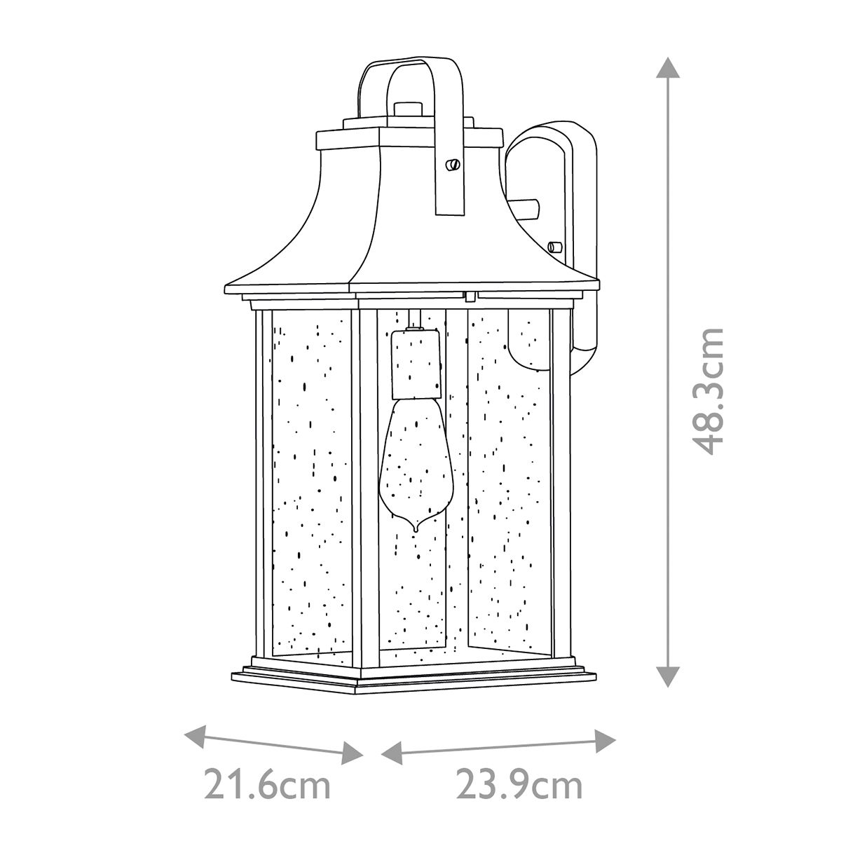 Grant 1 Light Small/Medium/Large Outdoor Wall Lantern - Burnished Bronze E27 IP44