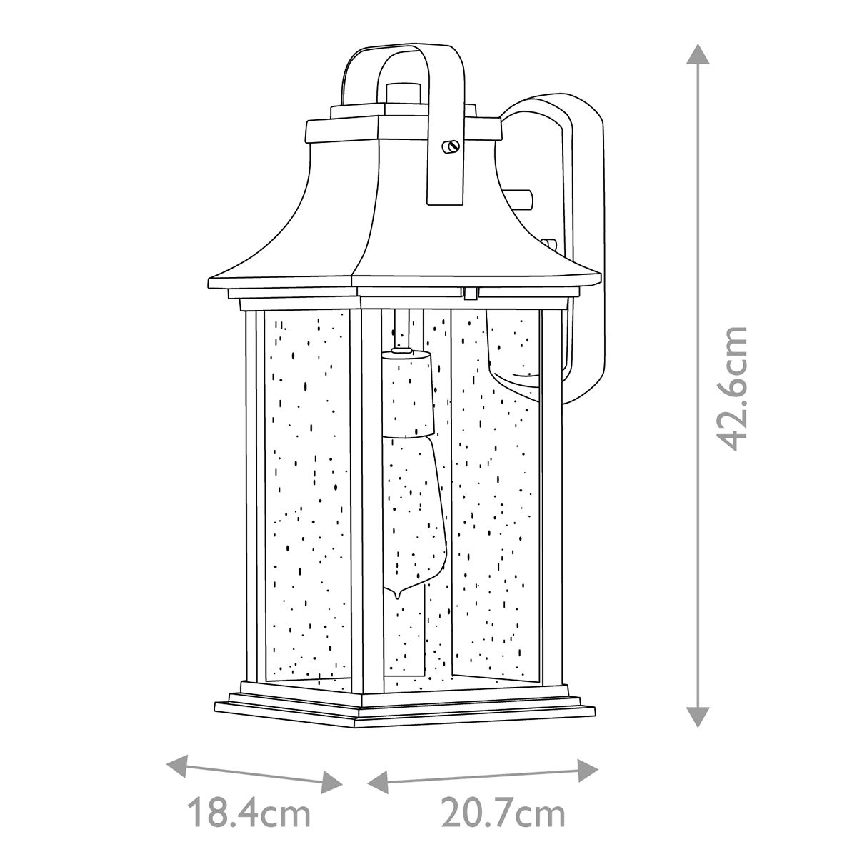 Grant 1 Light Small/Medium/Large Outdoor Wall Lantern - Burnished Bronze E27 IP44