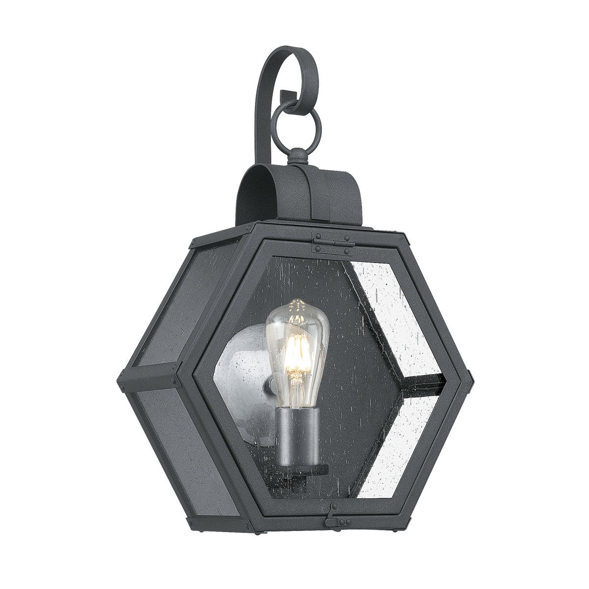 Heath 1 Light Small/Medium Outdoor Wall Lantern - Burnished Bronze/Black E27 IP44