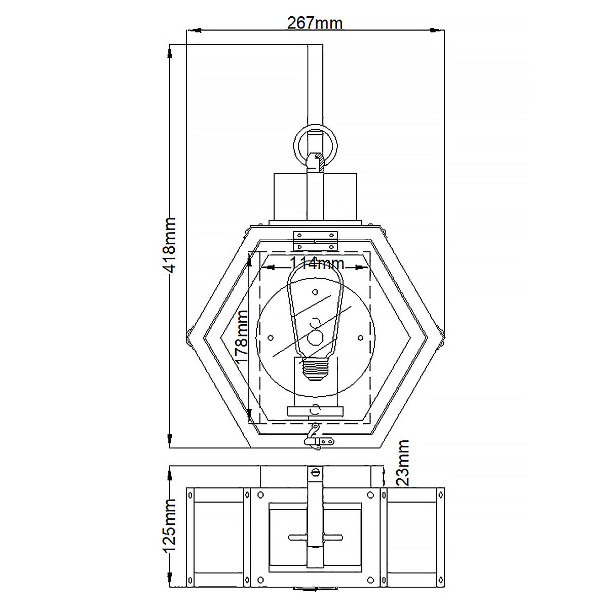 Heath 1 Light Small/Medium Outdoor Wall Lantern - Burnished Bronze/Black E27 IP44