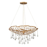 Anette 4/6/8Lt Centre Crystal Pendant - Brushed Gold